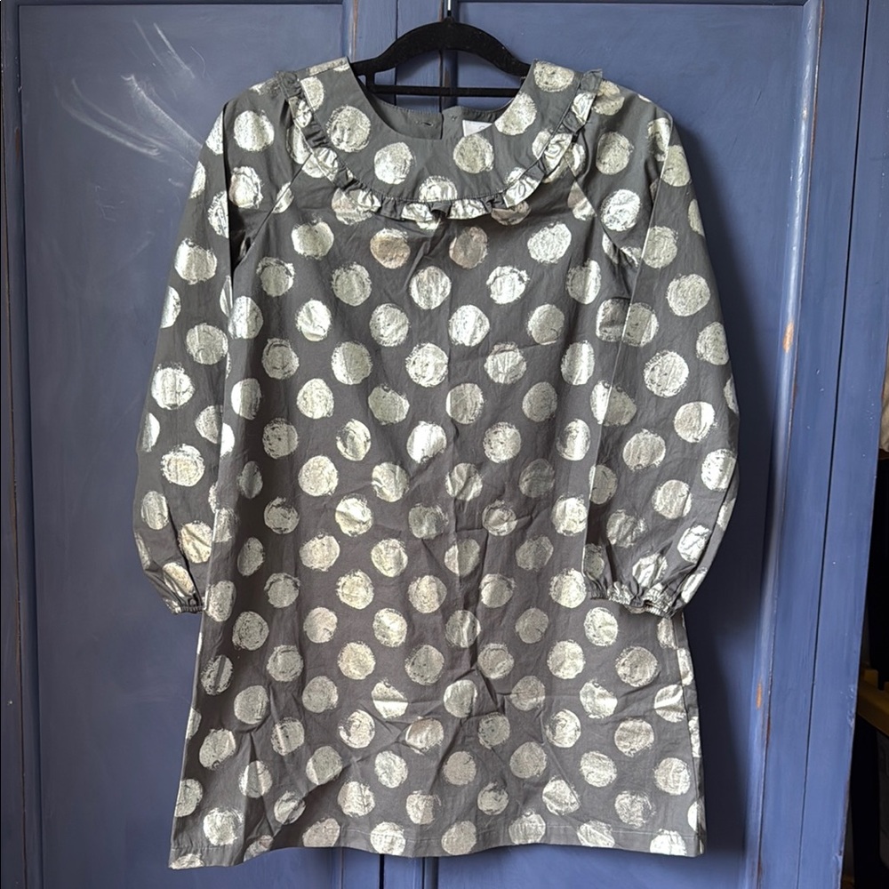 Hanna Andersson Gray Dress with Silver Accents